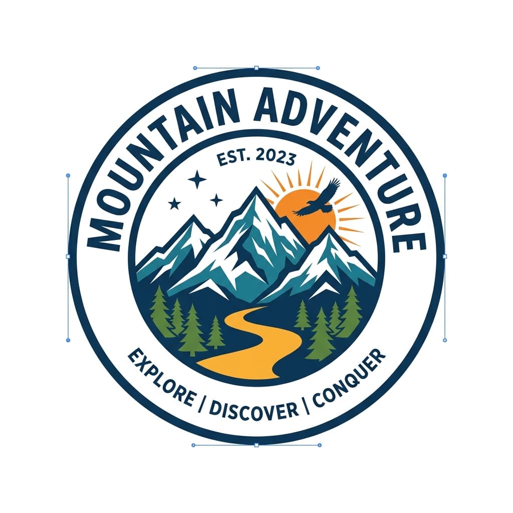 Example Mountain Adventure logo submitted for printing